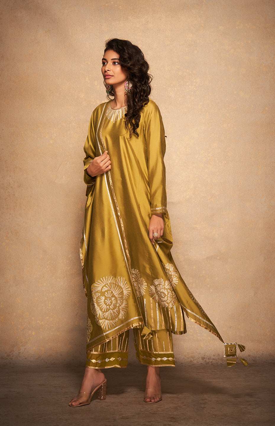 Olive Rose Gota Kurta