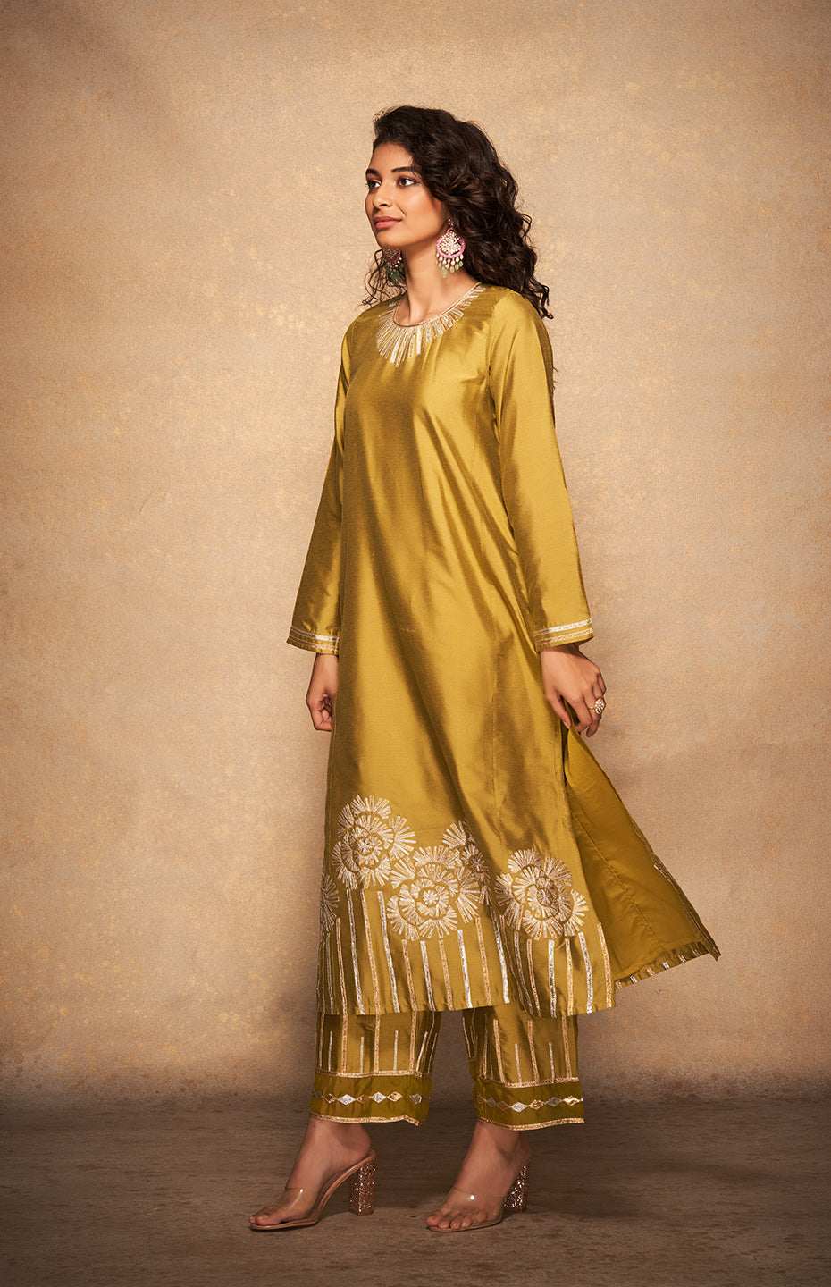 Olive Rose Gota Kurta