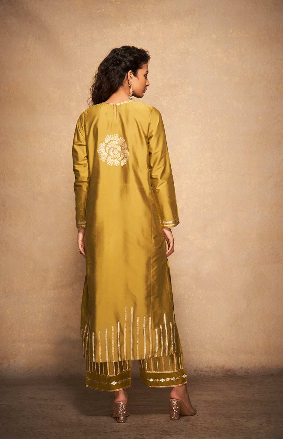 Olive Rose Gota Kurta