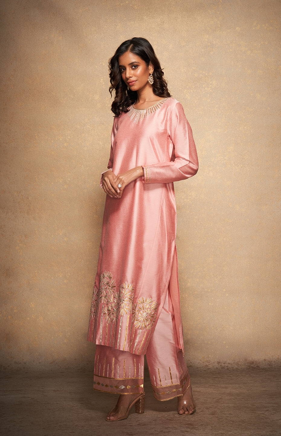 Pink Rose Gota Kurta