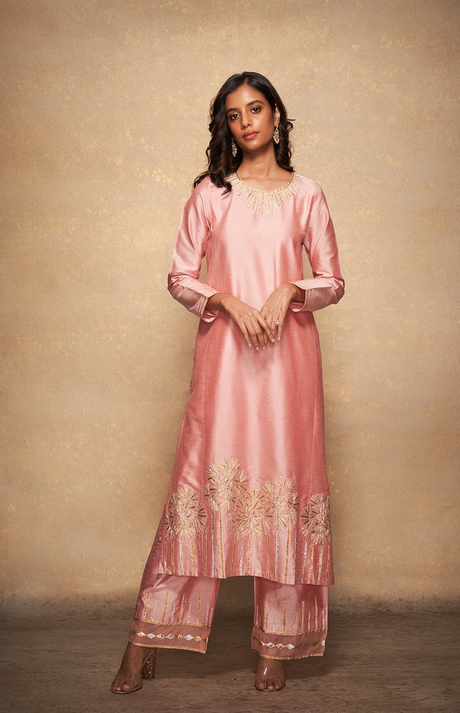 Pink Rose Gota Kurta