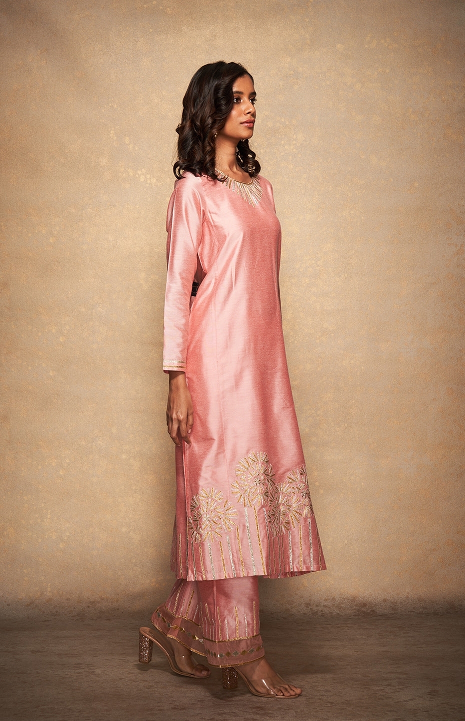 Pink Rose Gota Kurta