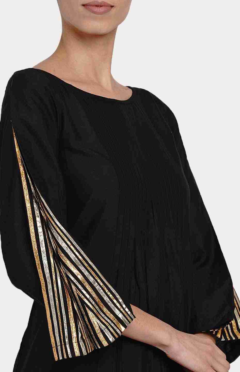Black Knife Pleated Dress