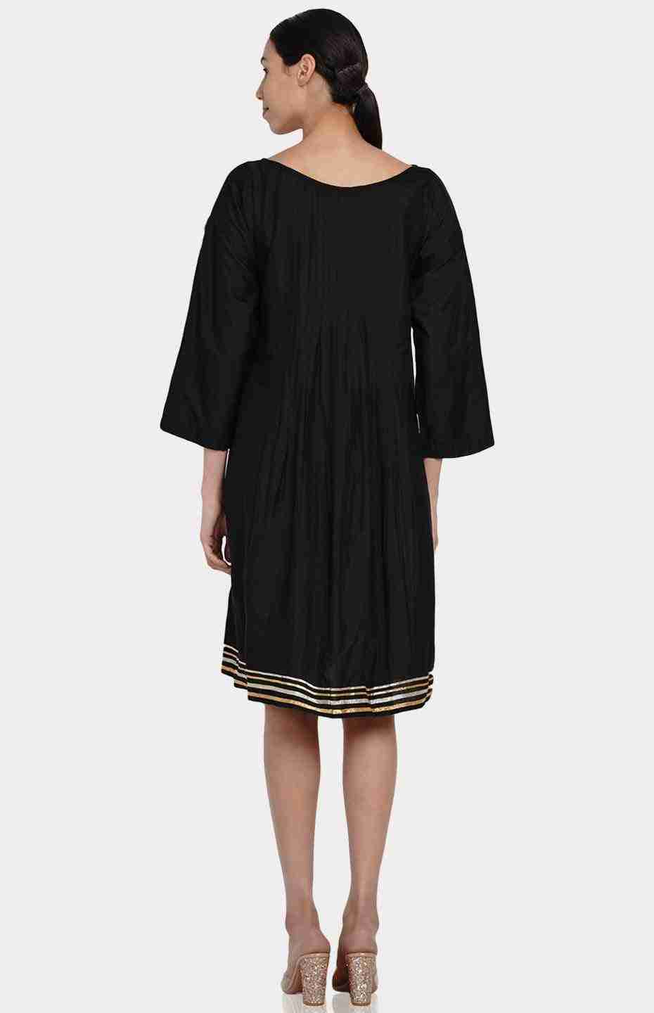 Black Knife Pleated Dress