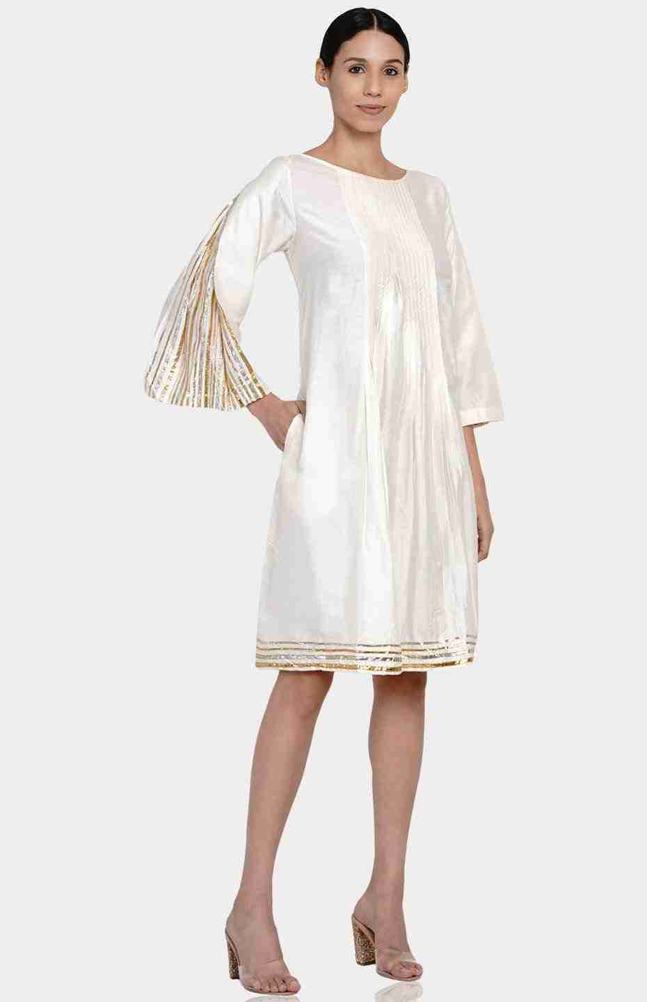 Off-White Knife Pleated Dress