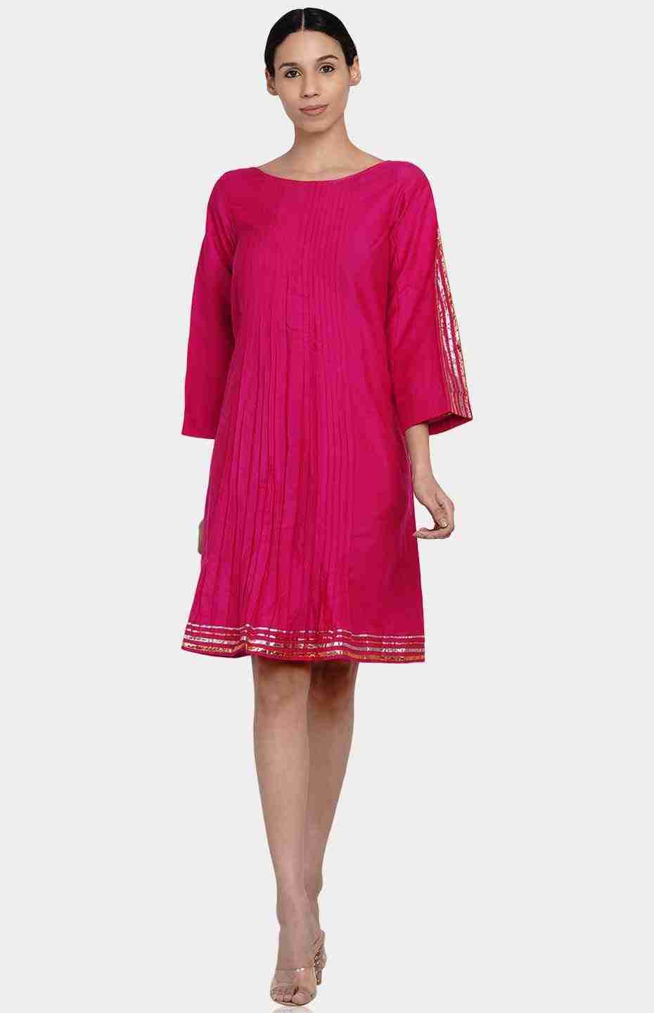 Pink Knife Pleated Dress