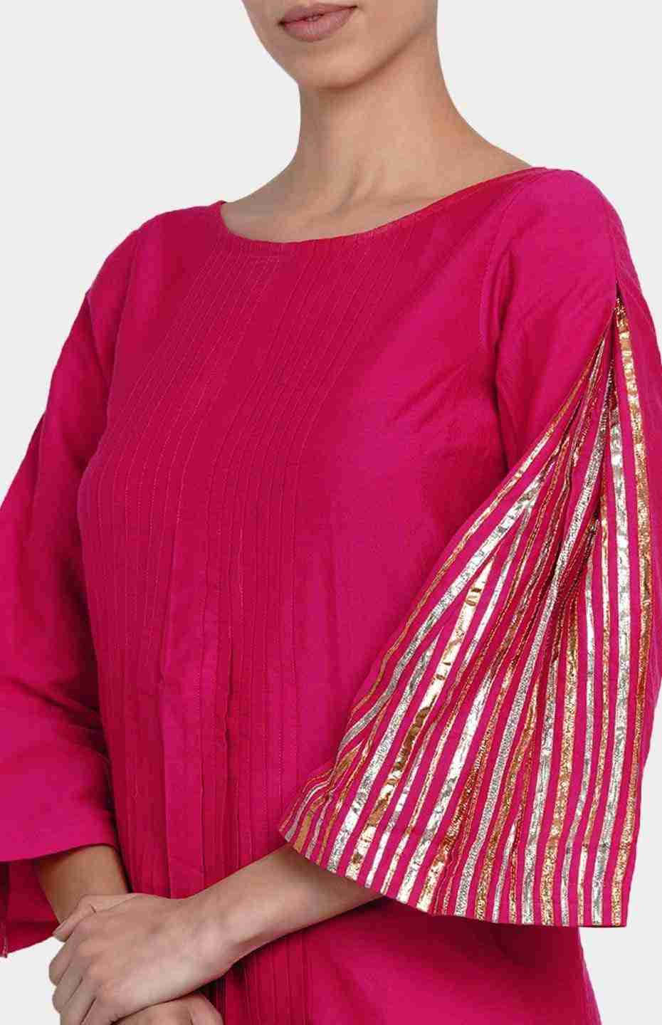 Pink Knife Pleated Dress