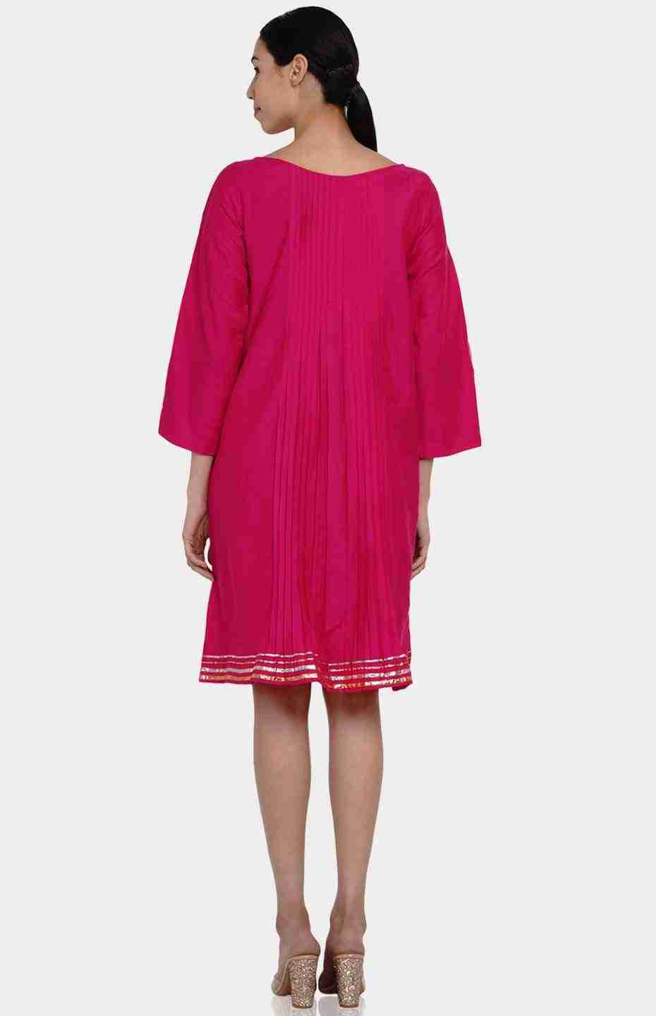 Pink Knife Pleated Dress