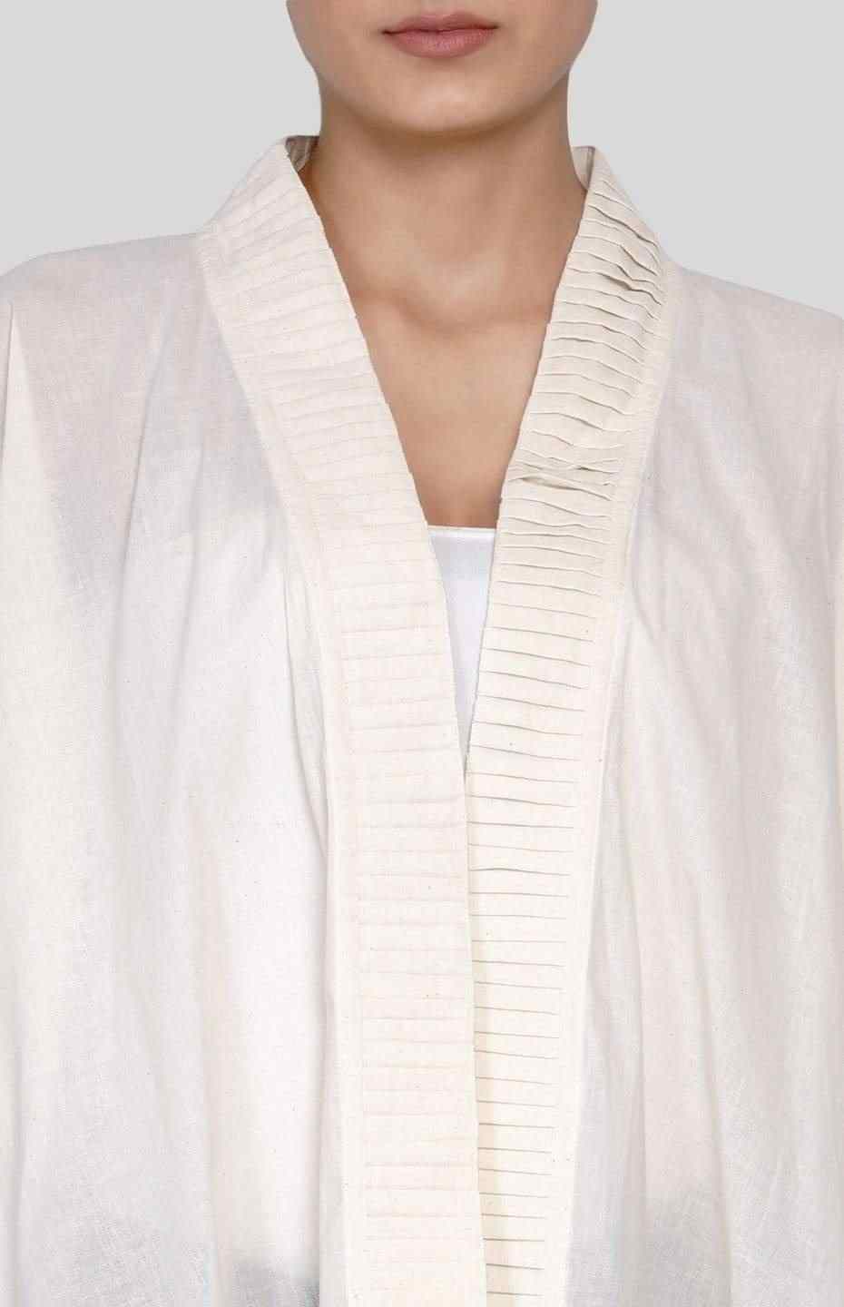 Off-White Long Pleated Coat