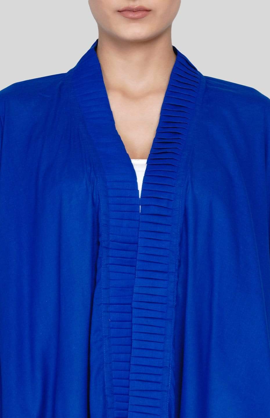 Blue Long Pleated Coat