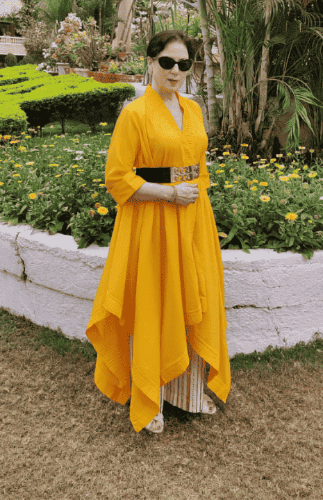 Yellow Long Pleated Coat