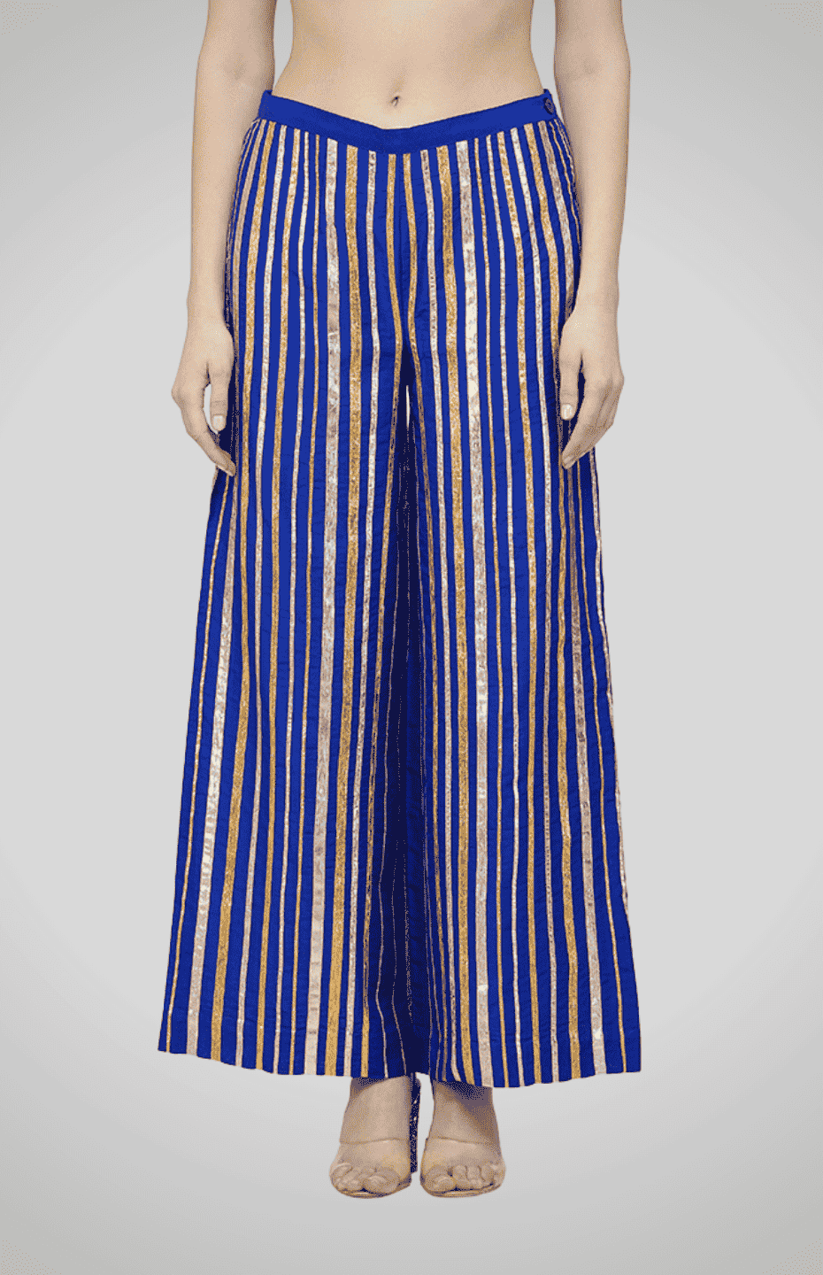 Blue Gota Patti Memoni Pants