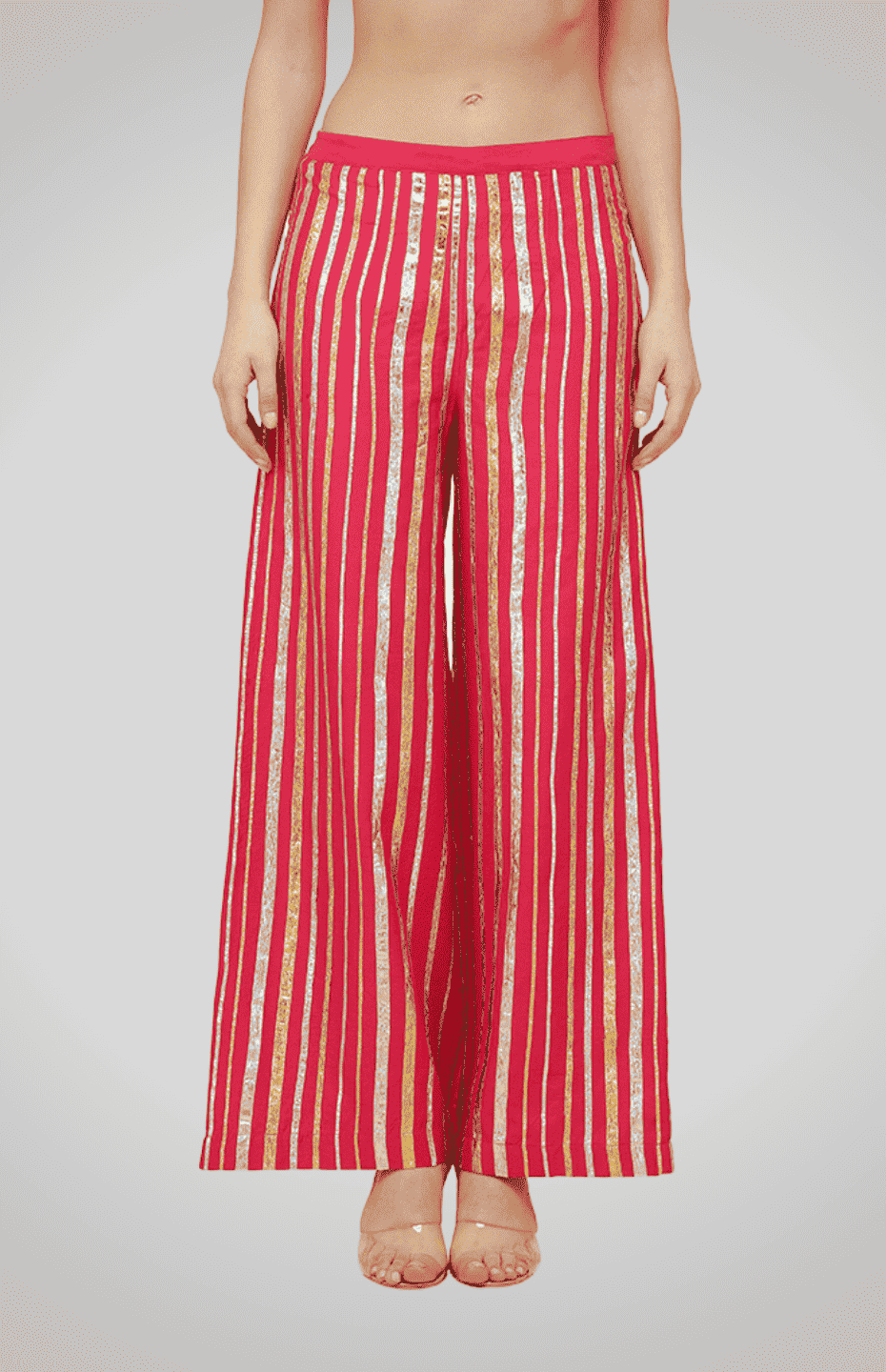 Pink Gota Patti Memoni Pants