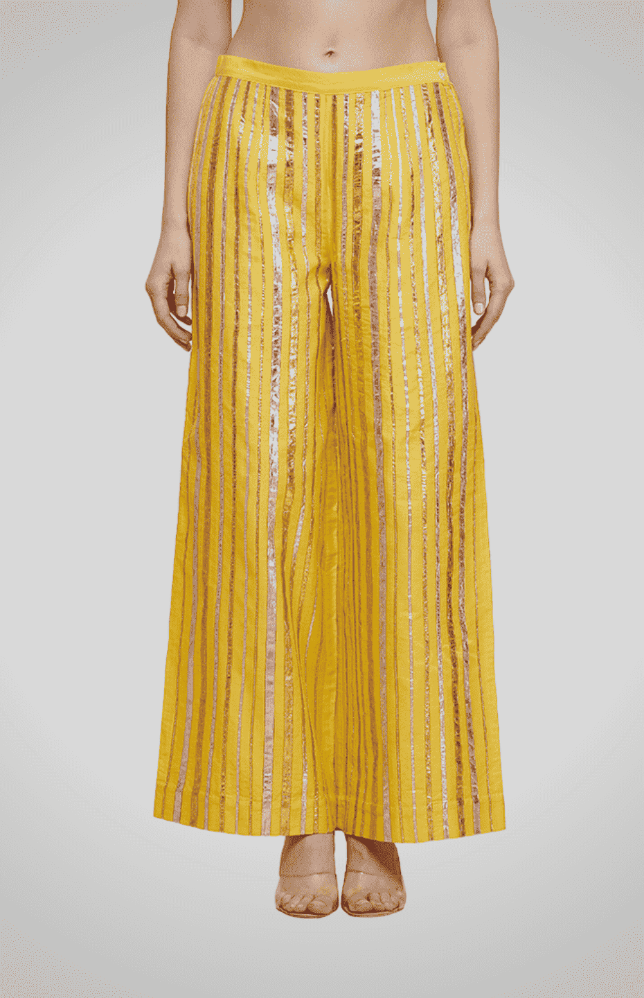 Yellow Gota Patti Memoni Pants