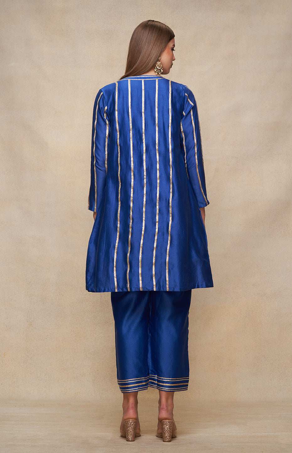 Royal Blue Open Gota Kurta Dress