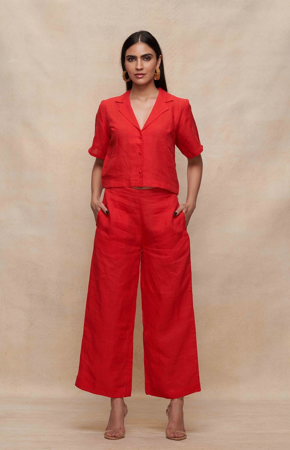 Red Linen Pants