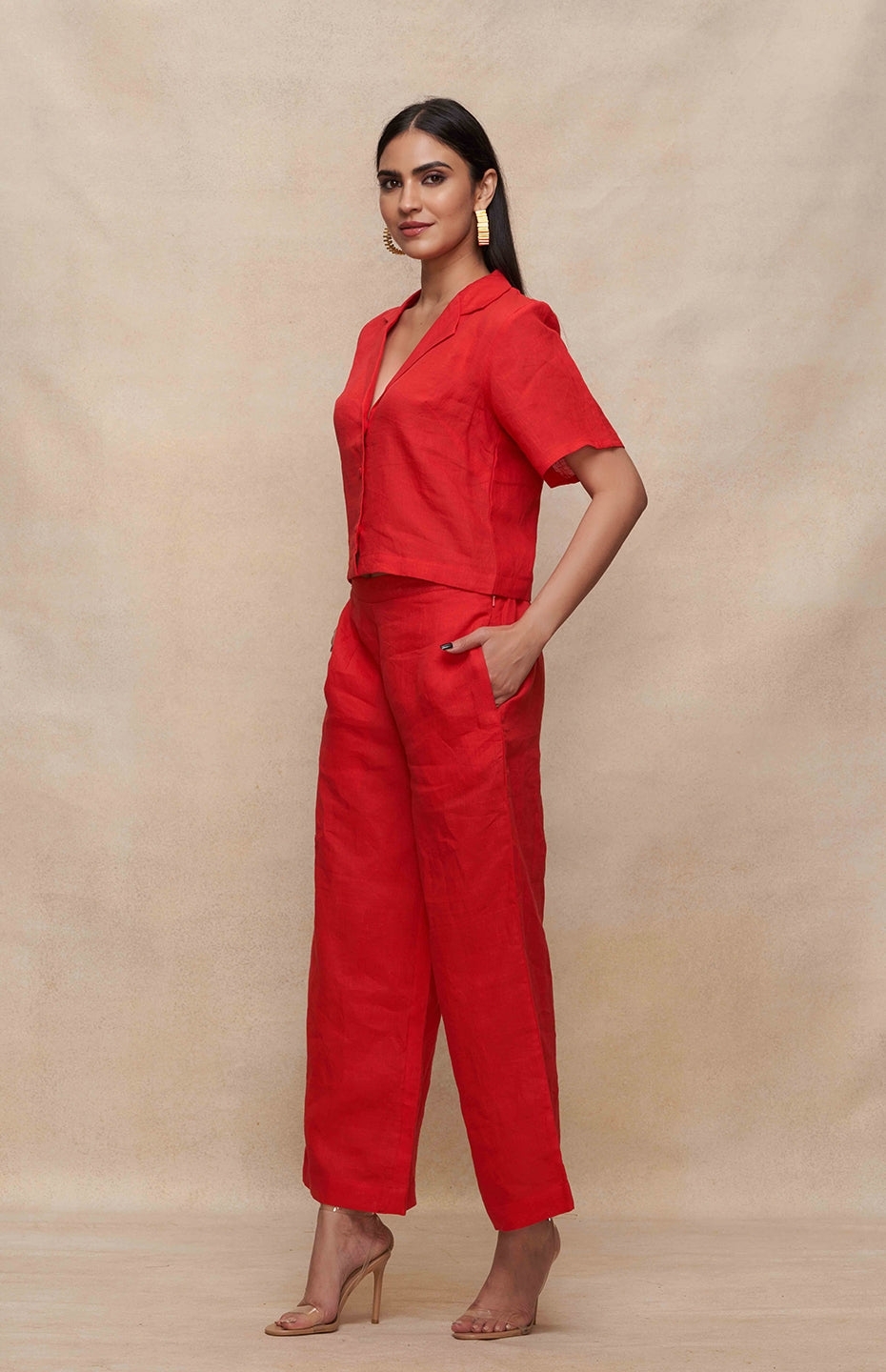 Red Linen Pants