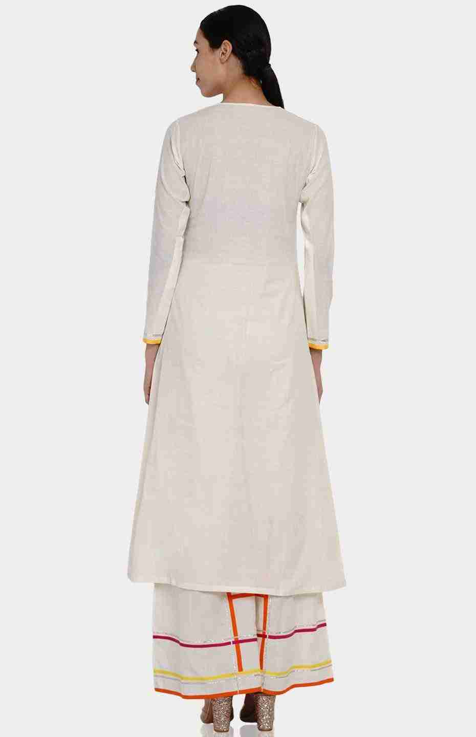 Off White Palazzo with Color Patti Details