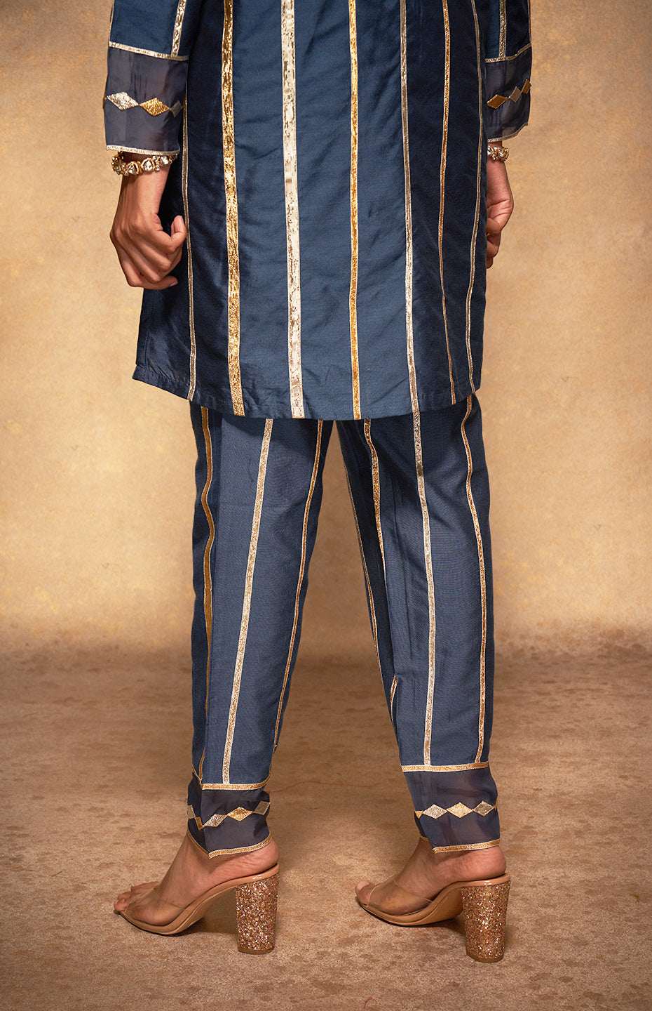 Blue Rose Gota Pencil Pants