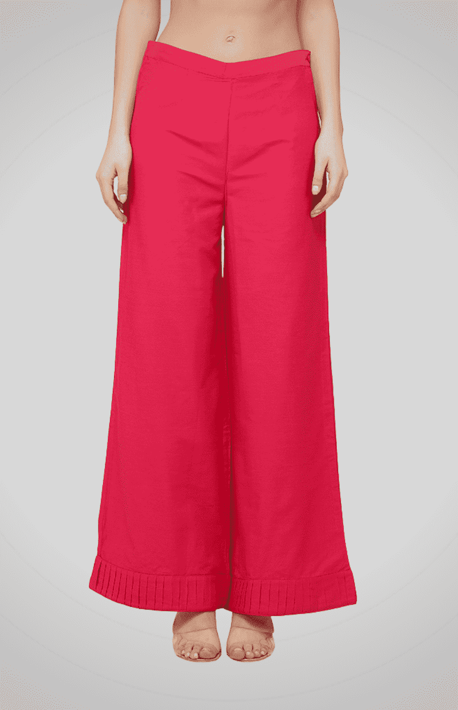 Pink Palazzo Pants with Pleated Hems
