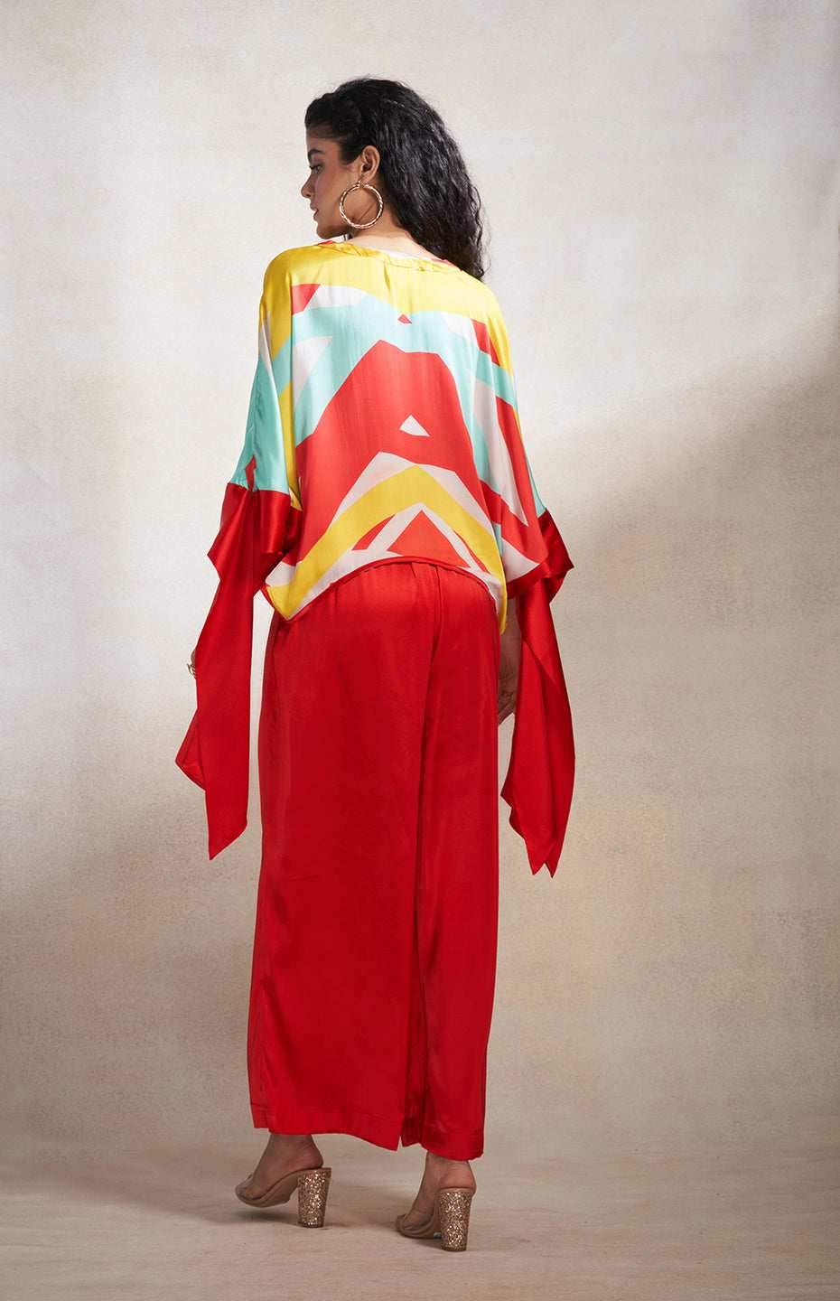 Red & Blue Abstract Top