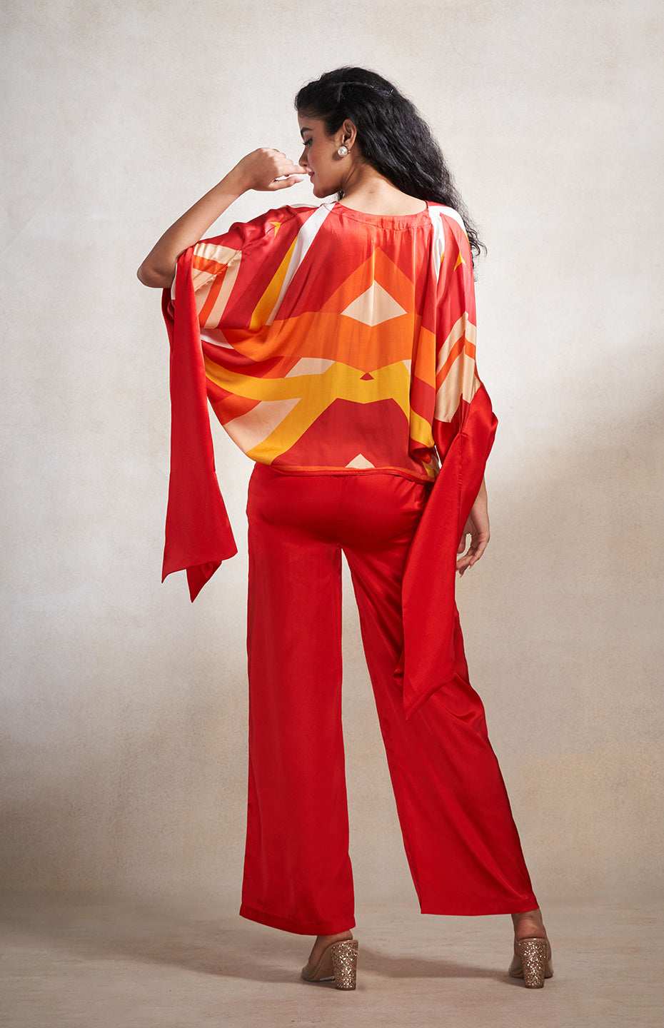 Red & Orange Abstract Top