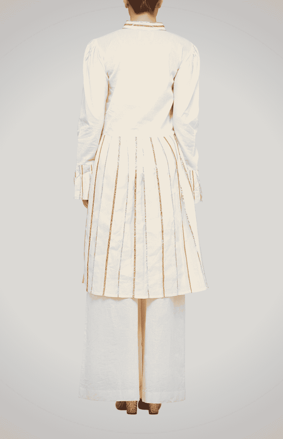 Off-White Drop-Waist Pleated Tunic
