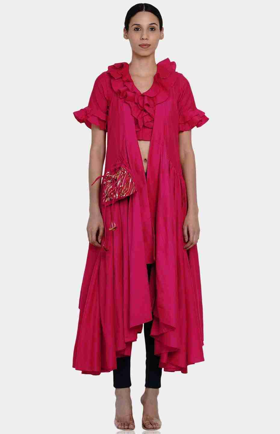 Pink Ruffle Blouse