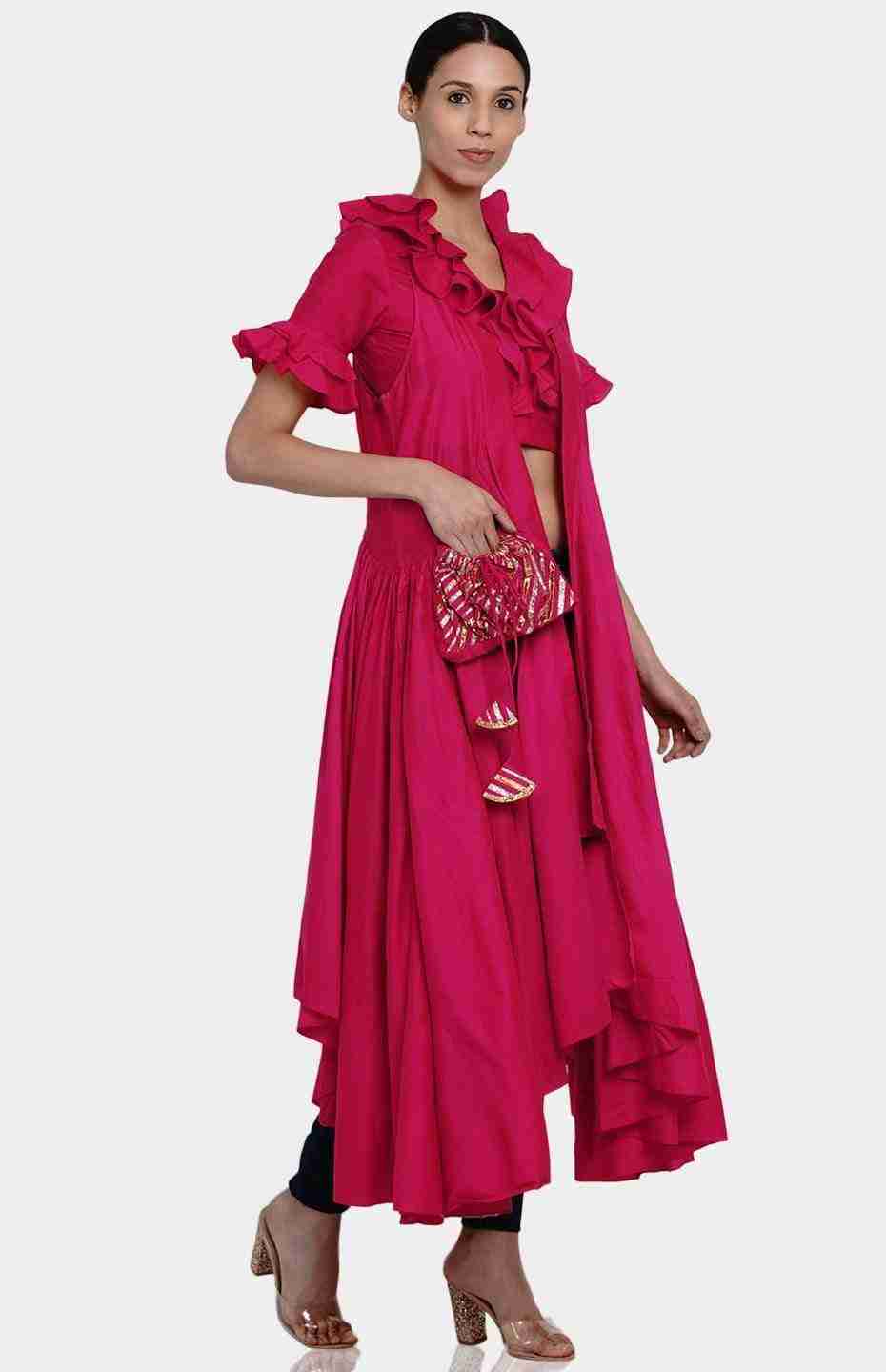 Pink Ruffle Blouse