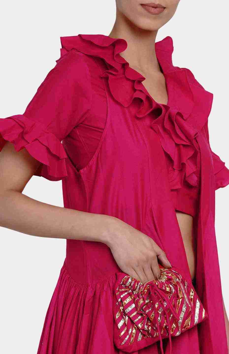 Pink Ruffle Blouse