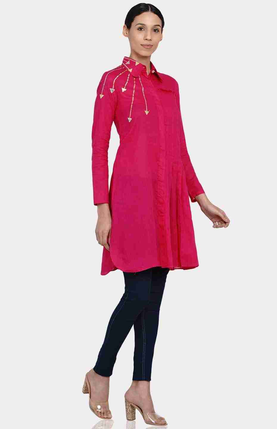 Pink Peter Pan Collar Tunic