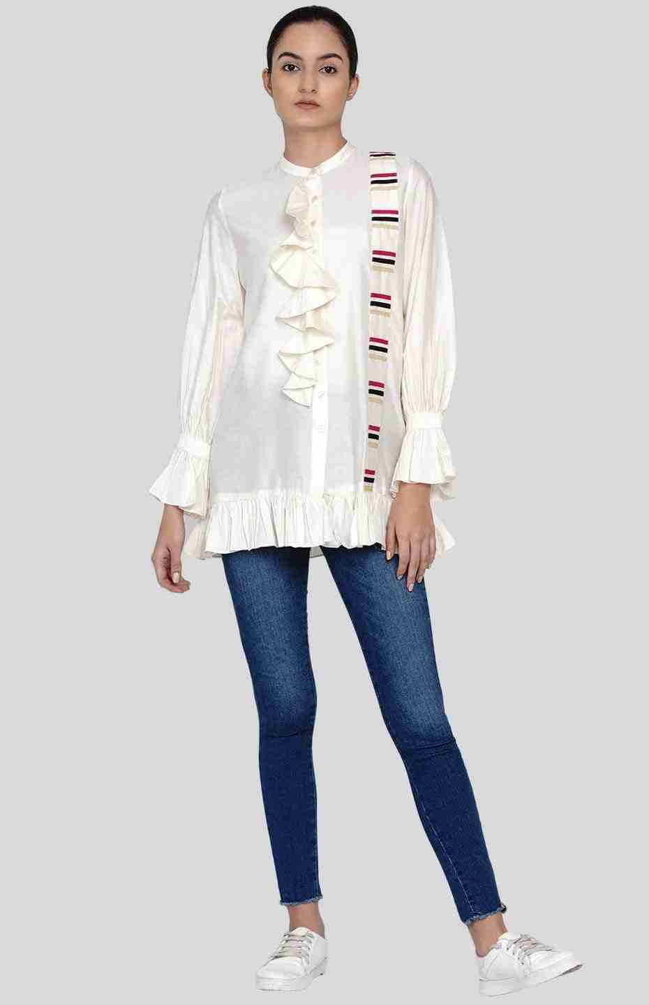 Off-White Ruffle Shirt