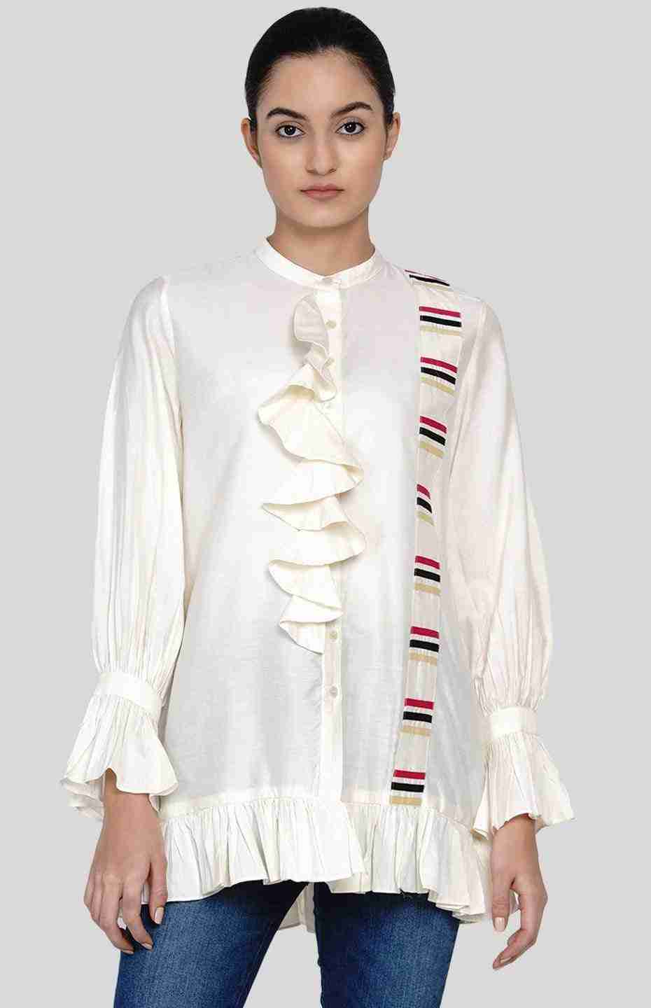 Off-White Ruffle Shirt