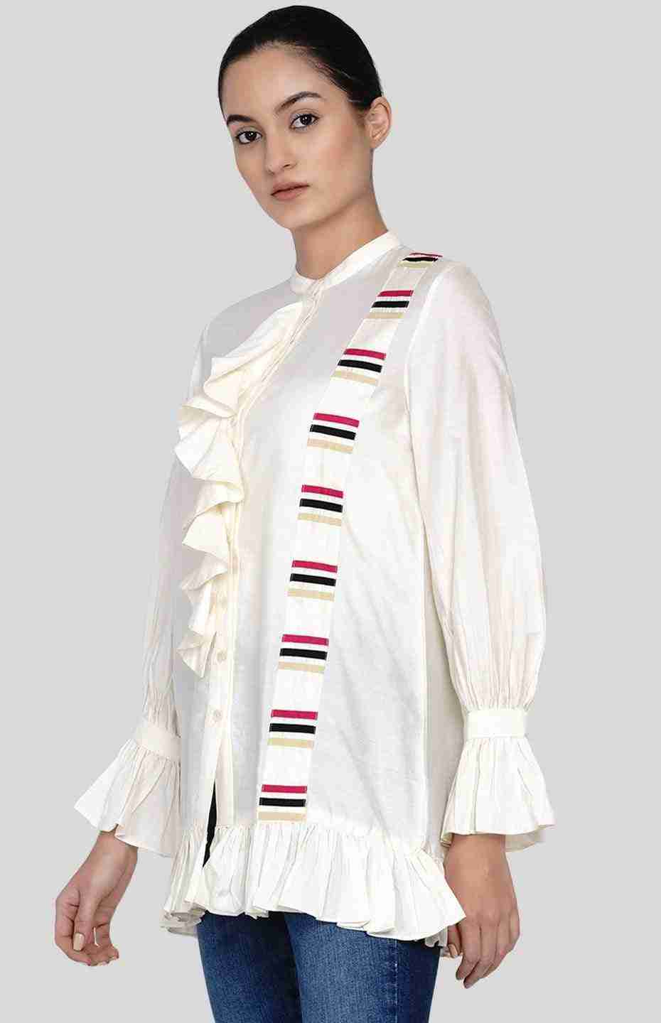 Off-White Ruffle Shirt