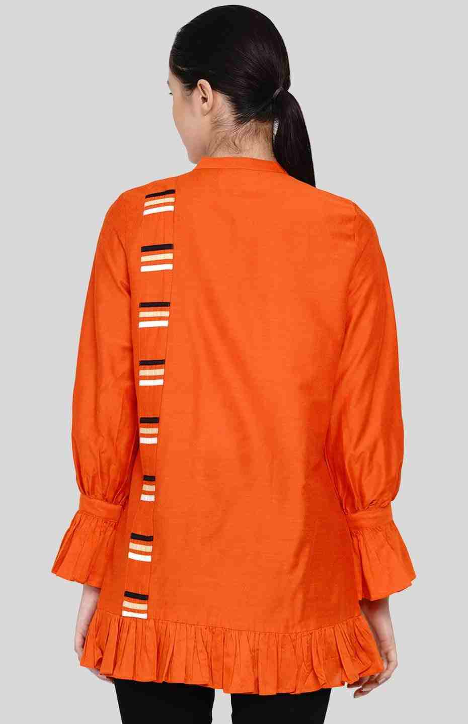 Orange Ruffle Shirt