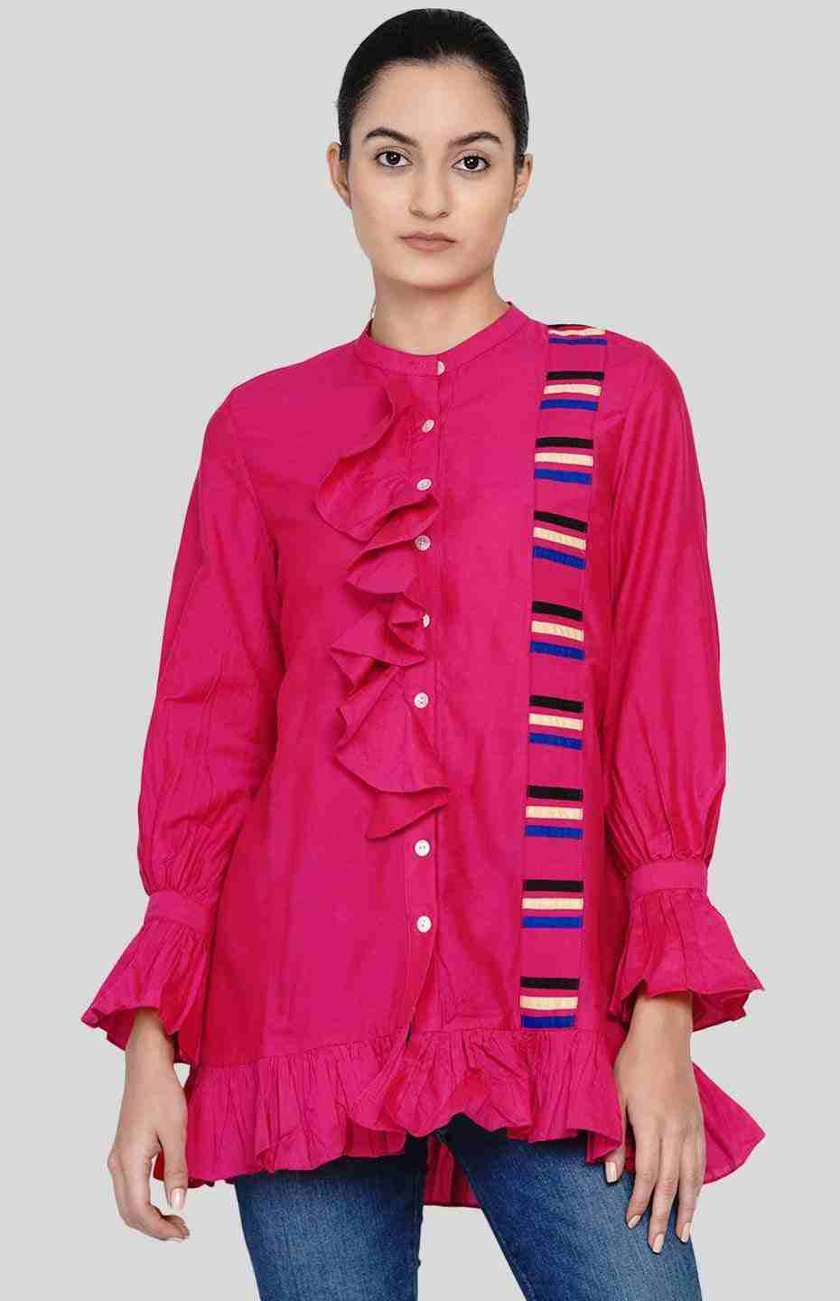 Pink Ruffle Shirt