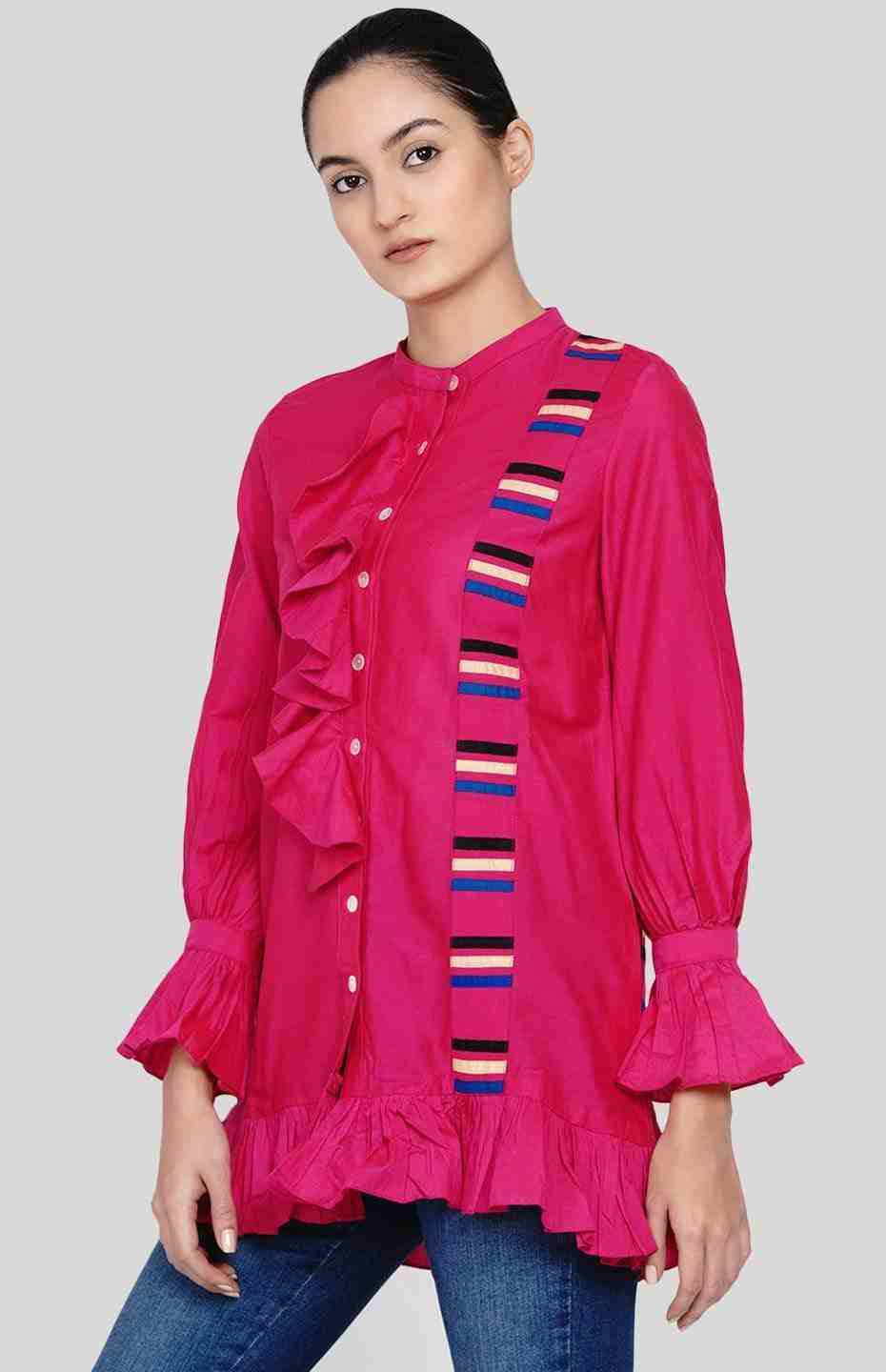 Pink Ruffle Shirt