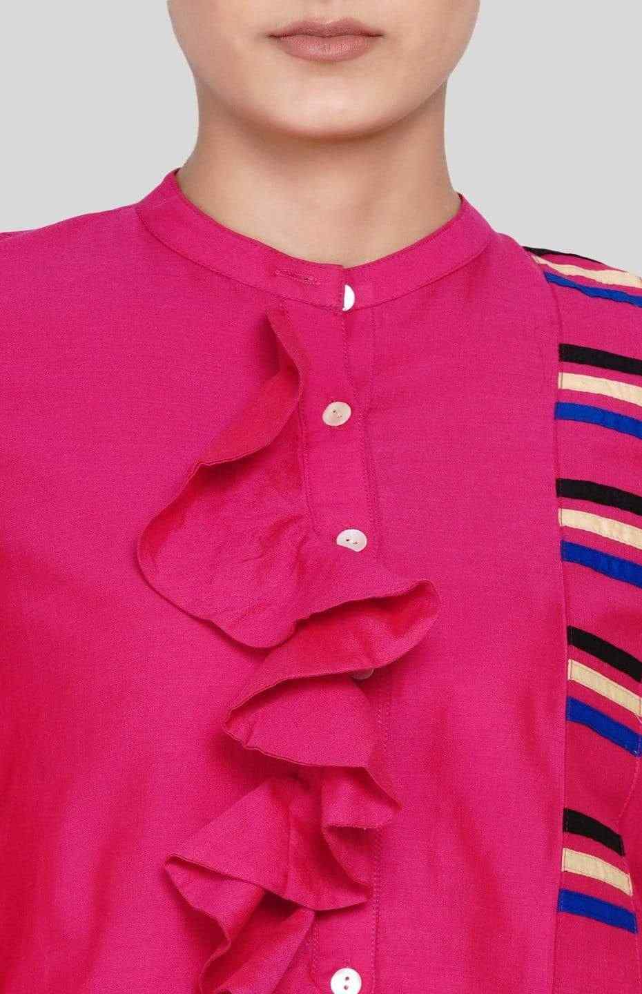 Pink Ruffle Shirt