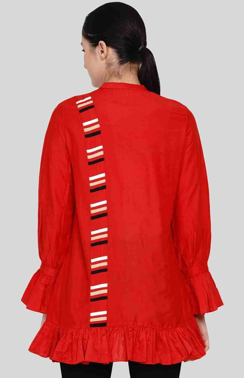 Red Ruffle Shirt