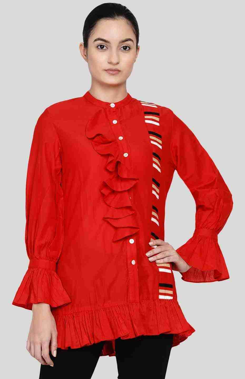 Red Ruffle Shirt