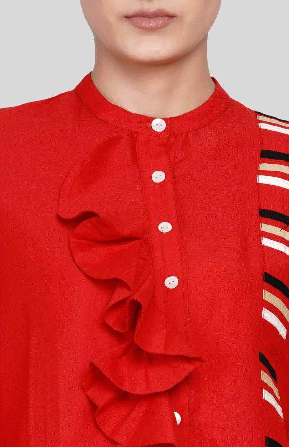 Red Ruffle Shirt