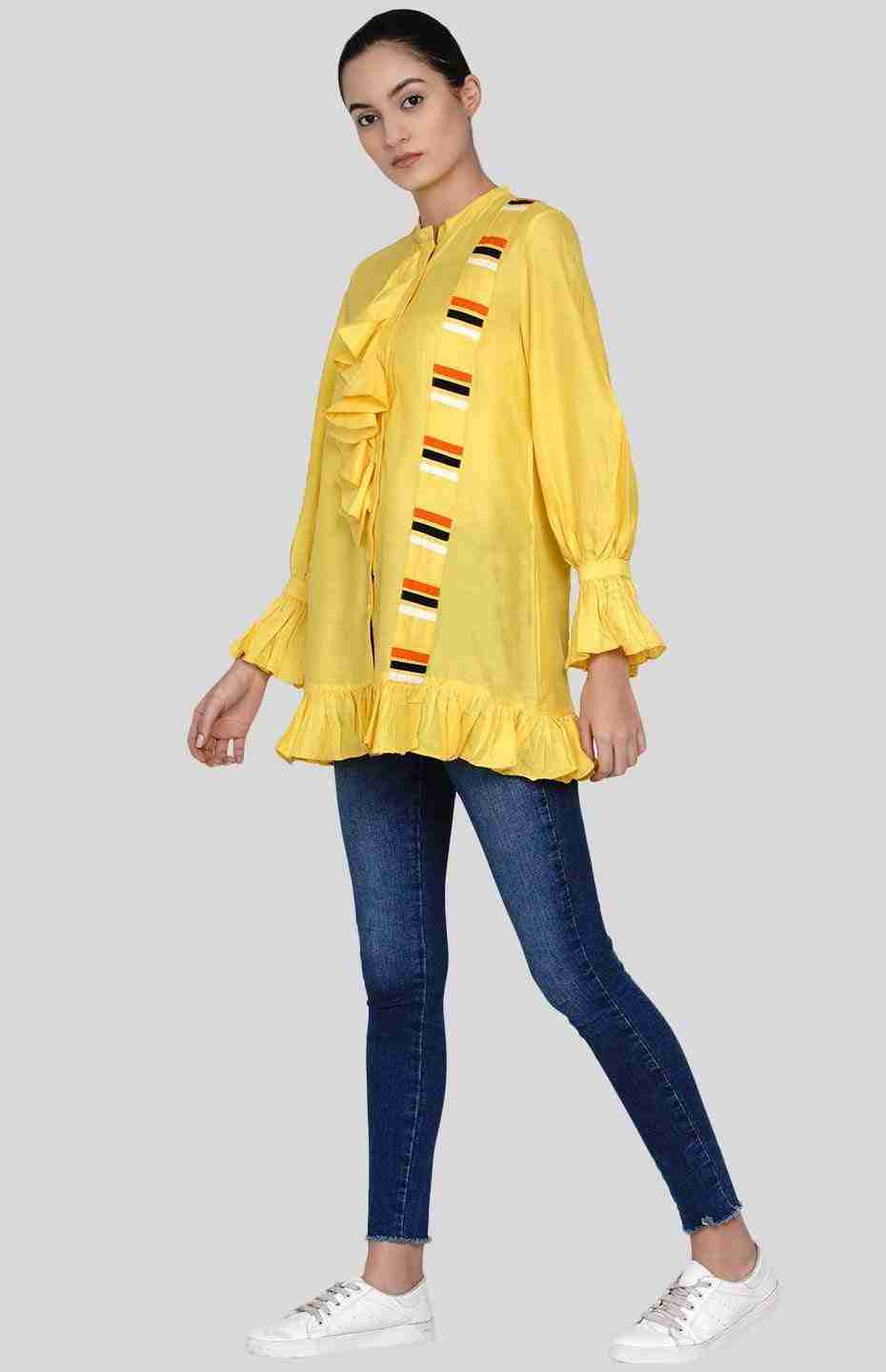 Yellow Ruffle Shirt