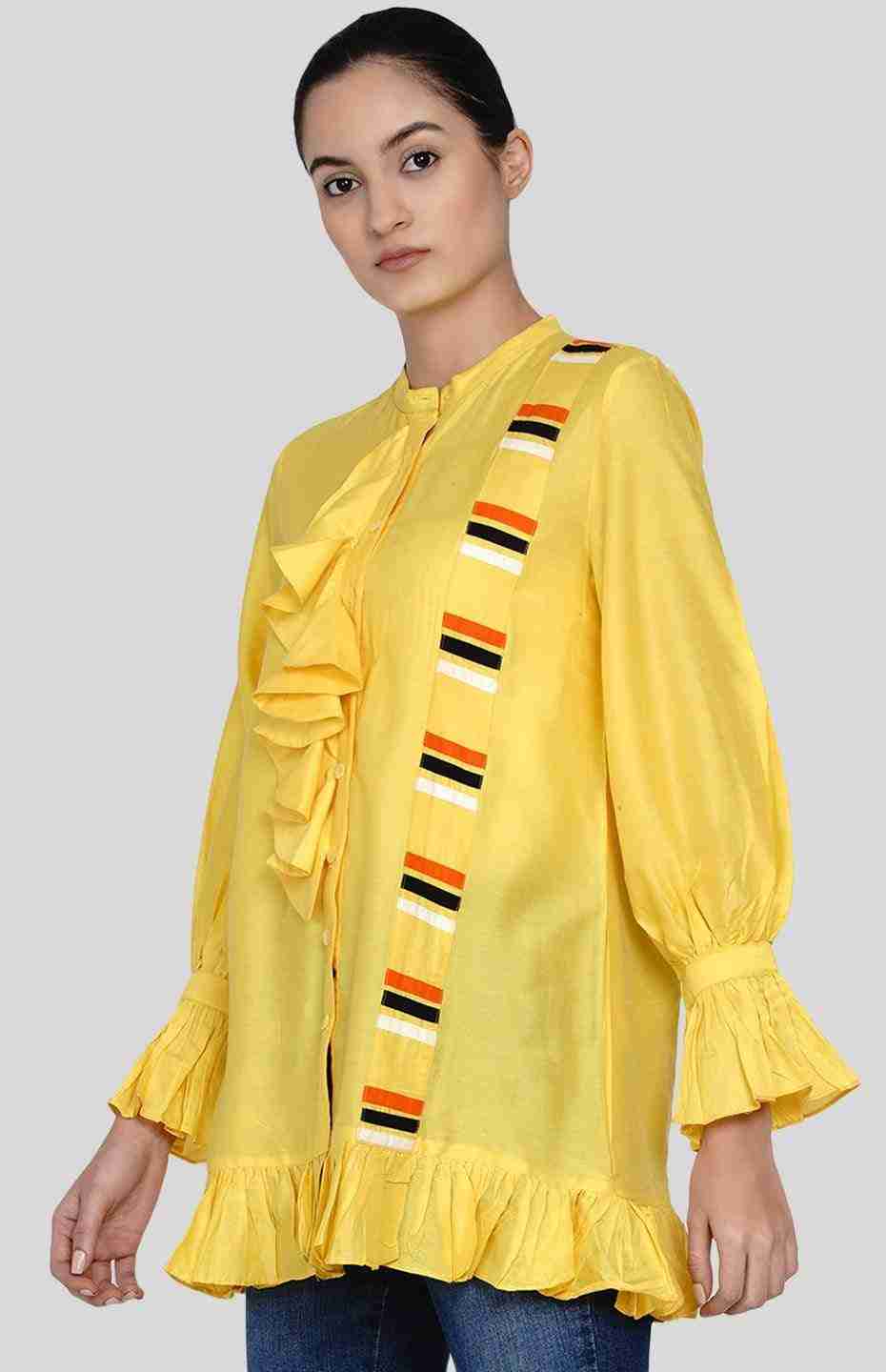 Yellow Ruffle Shirt