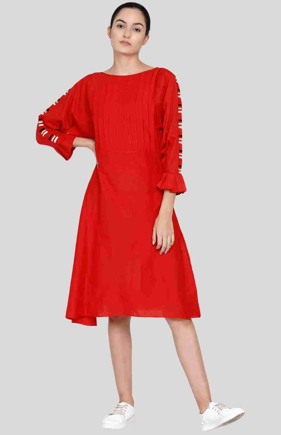 Red Pleated Tunic