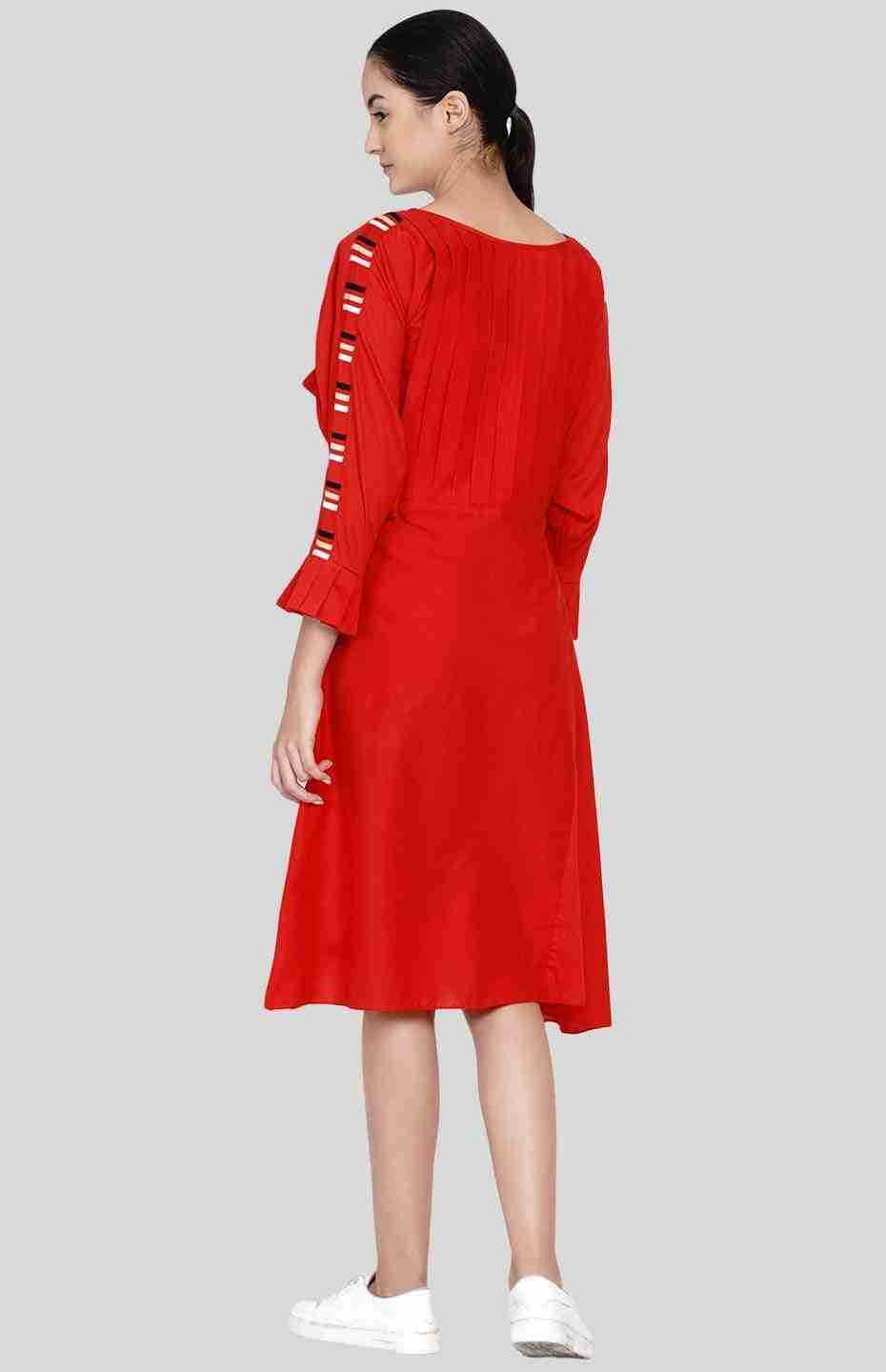 Red Pleated Tunic