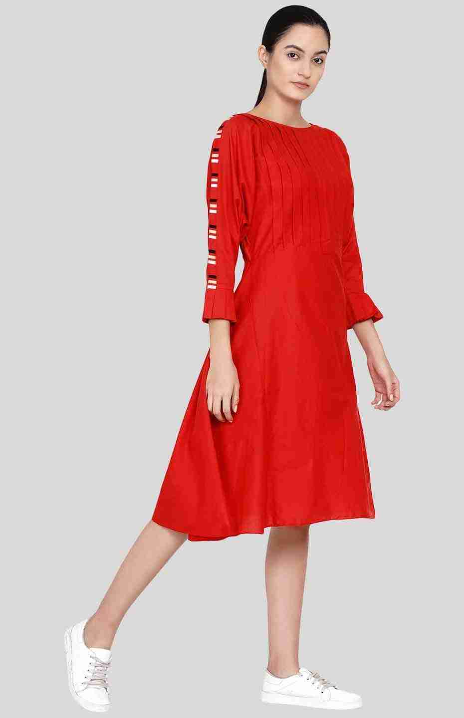 Red Pleated Tunic