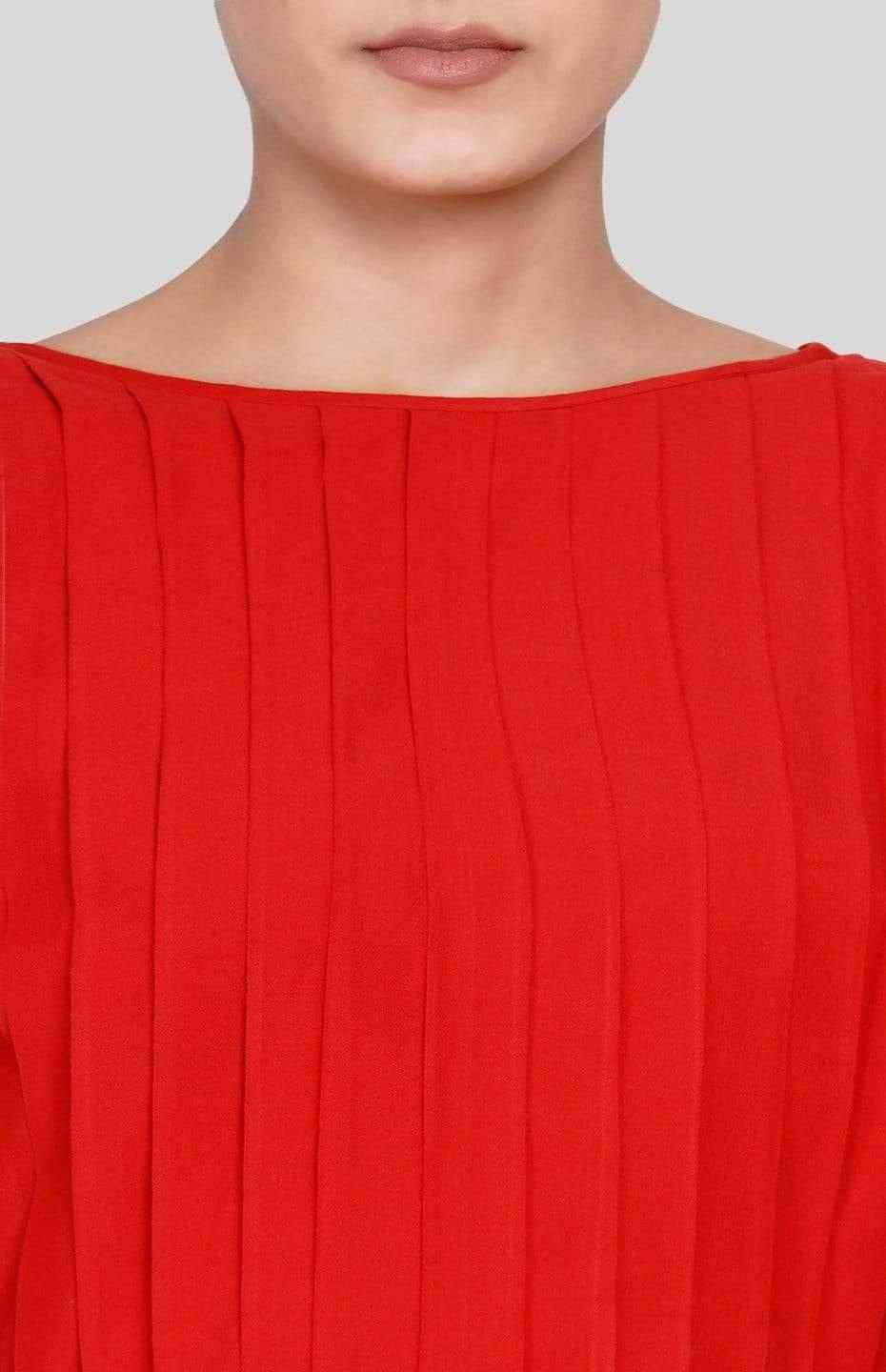Red Pleated Tunic