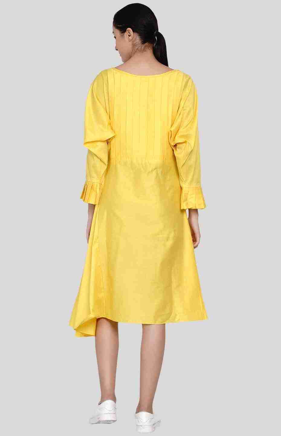 Yellow Pleated Tunic
