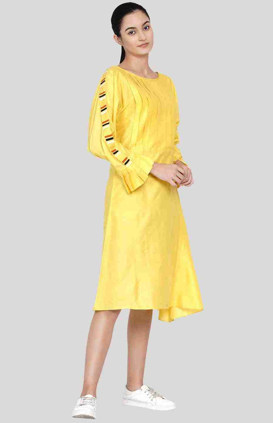 Yellow Pleated Tunic