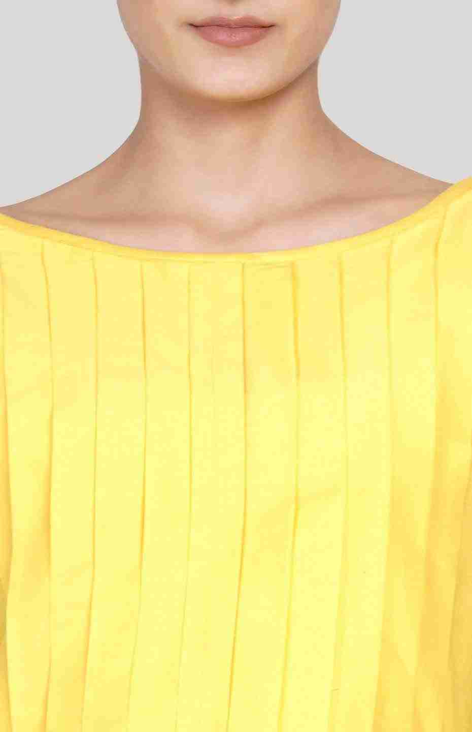 Yellow Pleated Tunic